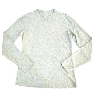 Lululemon V-Neck Casual T-Shirt Top Size:L Long Sleeve Training Gray Men
